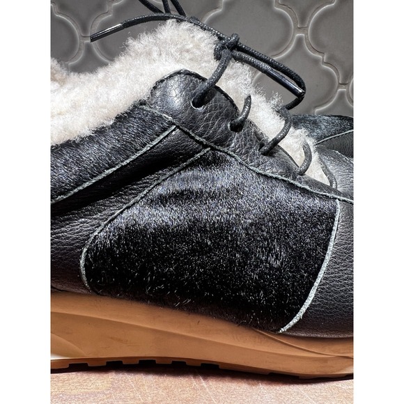 Australian Luxe Collective Sneakers Shoes Size 9 Black Pony Skin Shearling Black - Picture 3 of 13